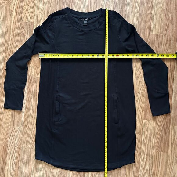 Athleta Black Balance Sweater Dress Long Sleeve Medium Minimalist Lounge Basic - Picture 9 of 11